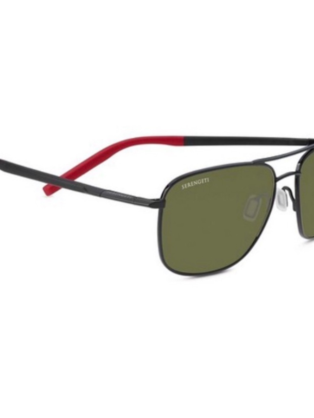 Serengeti Spello 8796 Black Frame Sunglasses with Red Temple Tips